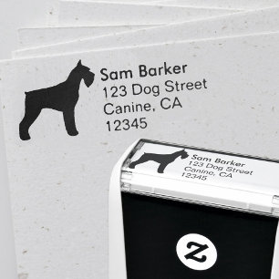 Tampon Auto-encreur Giant Schnauzer Silhouette Adresse de retour