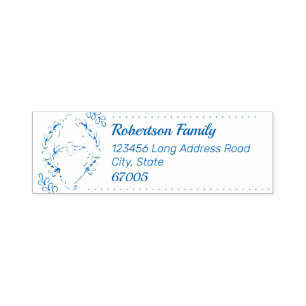 Tampon Auto-encreur Gnome Holiday Adresse postale Nom de famille