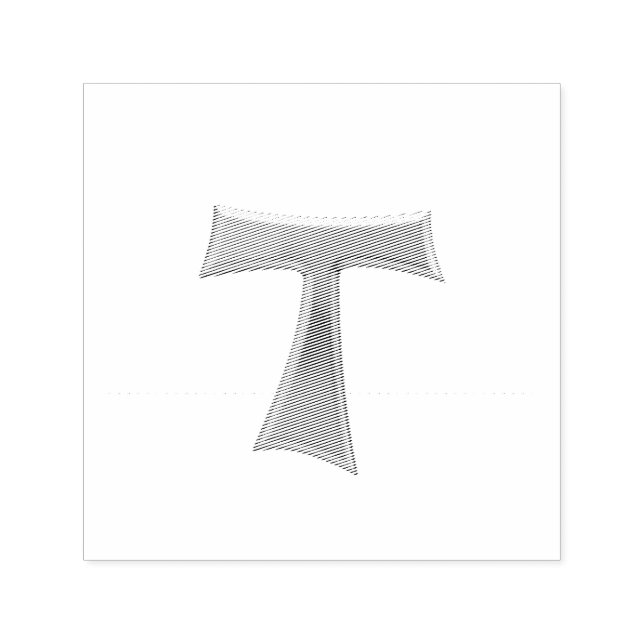 Tampon Auto-encreur Golden 3-D Look Franciscan Tau Cross (Design)