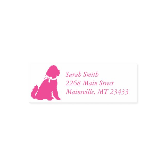 Tampon Auto-encreur Goldendoodle Baby shower rose (Design)