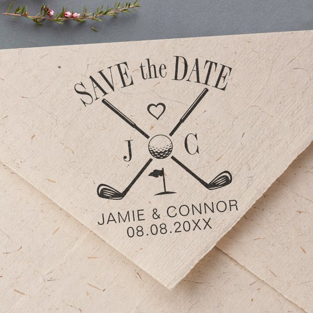 Tampon Auto-encreur Golf Let's Par-Tee Wedding Save the Date (Créateur téléchargé)