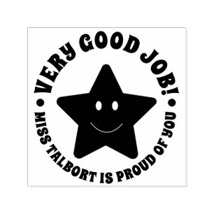 Tampon Auto-encreur Good Job Emoij École d'enseignant personnalisée