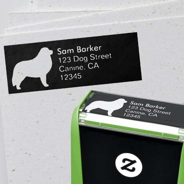 Tampon Auto-encreur Great Pyrenees Chien race Silhouette Adresse de re (Créateur téléchargé)
