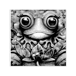 Tampon Auto-encreur Grenouille Whimsical Peinture Abstraite Art Floral
