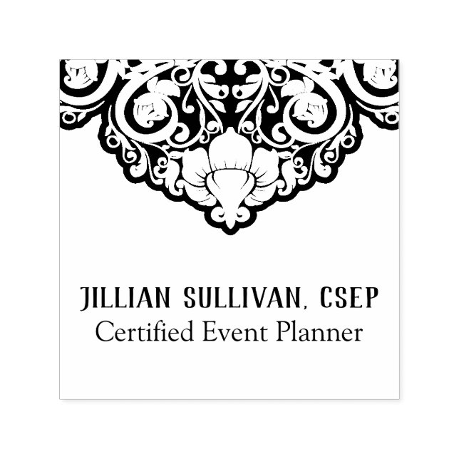 Tampon Auto-encreur Gris Abstrait Chic Sur Fils Noirs (Design)