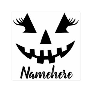 Tampon Auto-encreur Halloween Citrouille Jack-o'-lantern fille personn