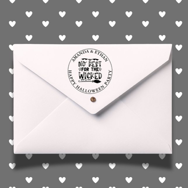 TAMPON AUTO-ENCREUR  HALLOWEEN PAS DE REPOS POUR LE THÈME WICKED (Add a playful touch to your crafts with the HALLOWEEN WITCHES BE CRAZY self-inking stamp.)