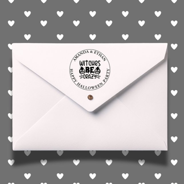 Tampon Auto-encreur HALLOWEEN WITCHES BE CRAZY Thème (Add a playful touch to your Halloween crafts with our “WITCHES BE CRAZY” self-inking stamp.)