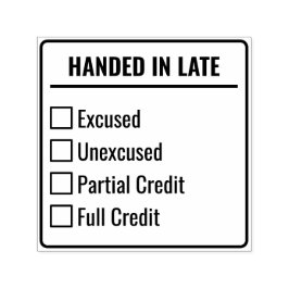 Tampon Auto-encreur Handed In Late | Teacher Student Grading Checklist