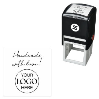 Tampon Auto-encreur Handmade With Love Script  Business Logo