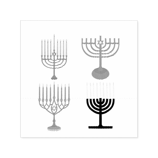 Tampon Auto-encreur Hanoukka judaïsme religion juive (Design)
