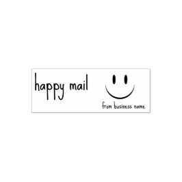 Tampon Auto-encreur Happy Mail from Business Name Face Smile