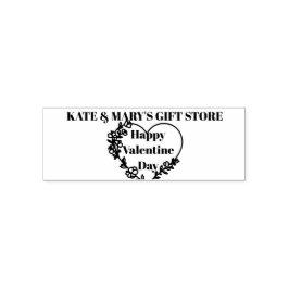 Tampon Auto-encreur Happy Valentine's Day Business Name Website