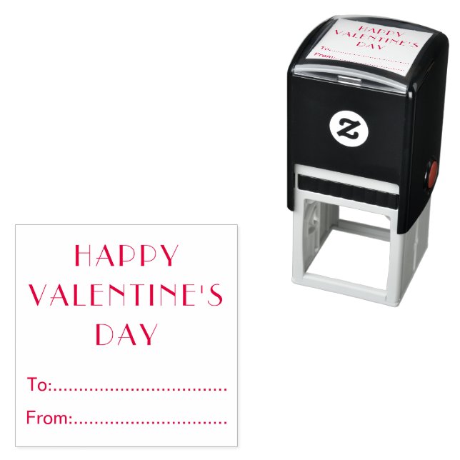 Tampon Auto-encreur Happy Valentines Day To From Personalized (En situation)