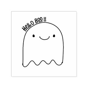Tampon Auto-encreur Hello Boo - Joli fantôme d'Halloween