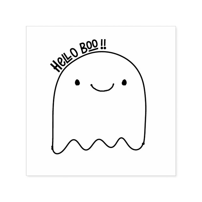 Tampon Auto-encreur Hello Boo - Joli fantôme d'Halloween (Design)