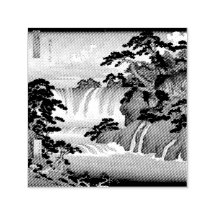 Hokusai Ukiyo-e Cascade japonaise Paysage bleu