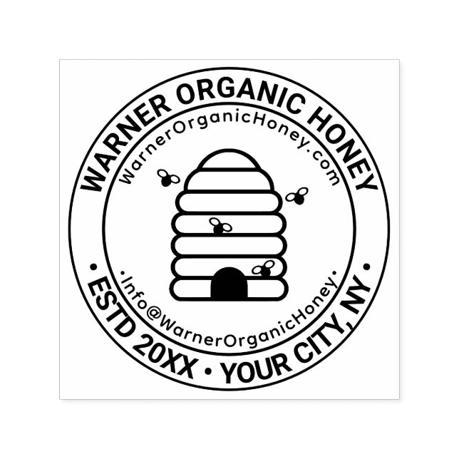 Tampon Auto-encreur Honey Bees Business Name Location URL Email #2 (Design)