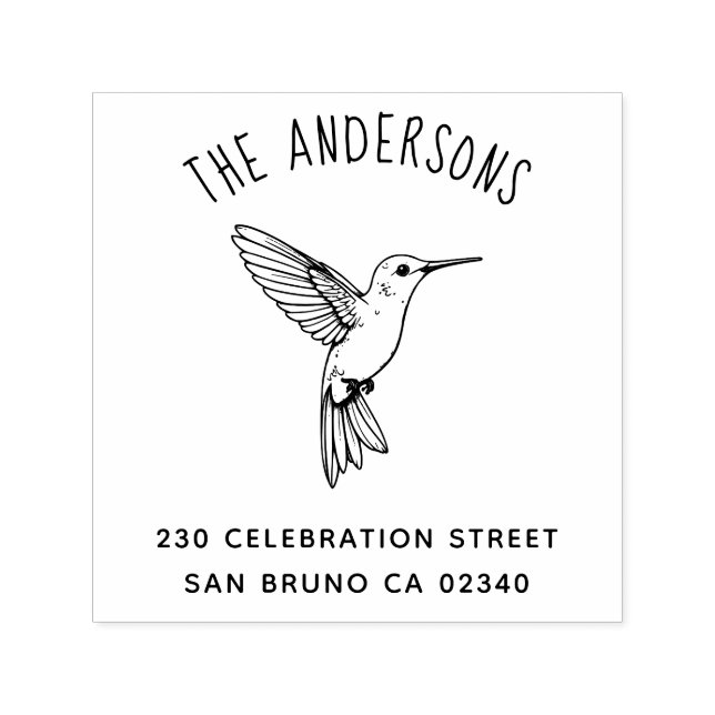 Tampon Auto-encreur Hummingbird Family Address Delicate Sweetness (Design)