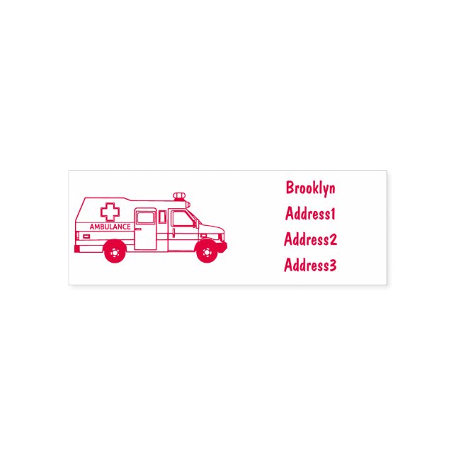 Tampon Auto-encreur Illustration d'ambulance (Design)
