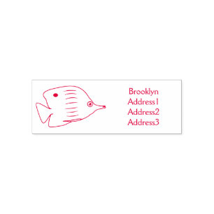 Tampon Auto-encreur Illustration de cartoon de poisson papillon mignon