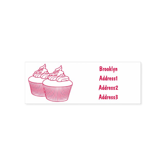 Tampon Auto-encreur Illustration de Cupcake (Design)