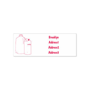 Tampon Auto-encreur illustration de dessin animé de lait