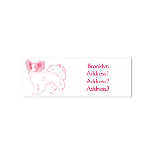 Tampon Auto-encreur Illustration de dessin pour chien de Papillon