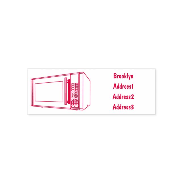 Tampon Auto-encreur Illustration de dessin sur micro-ondes (Design)