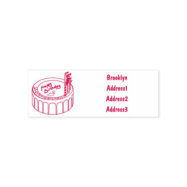Tampon Auto-encreur Illustration de gâteau d'anniversaire (Design)