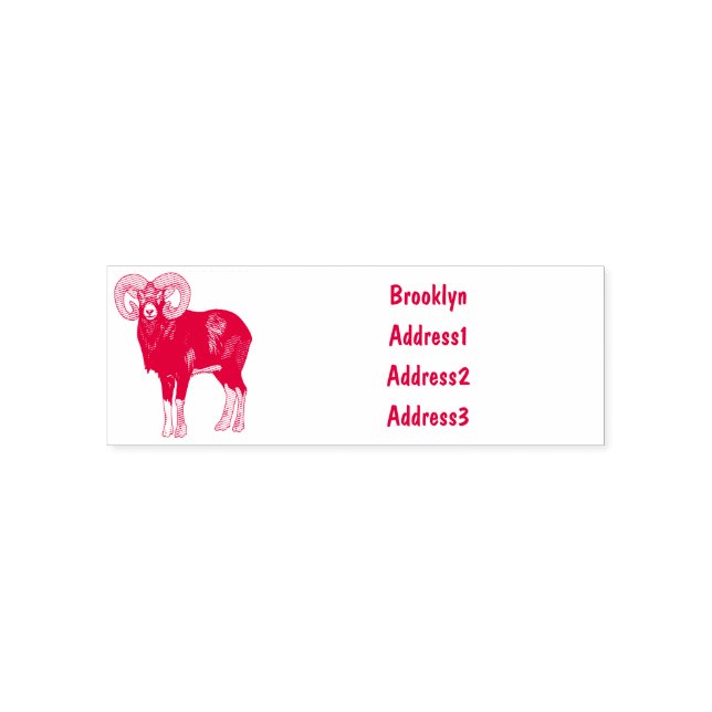 Tampon Auto-encreur Illustration de mouflon, mouton (Design)
