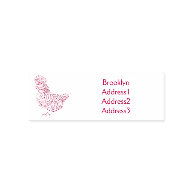Tampon Auto-encreur Illustration de poulet à la polis chamois (Design)