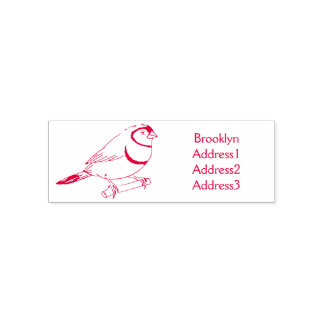 Tampon Auto-encreur Illustration d'oiseau à deux barreaux