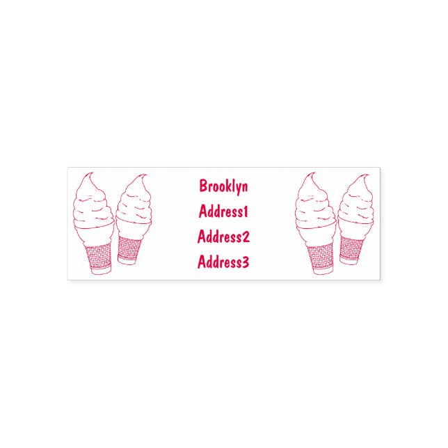 Tampon Auto-encreur Illustration du cône de crème glacée (Design)