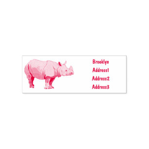 Tampon Auto-encreur Illustration du rhinocéros de Javan