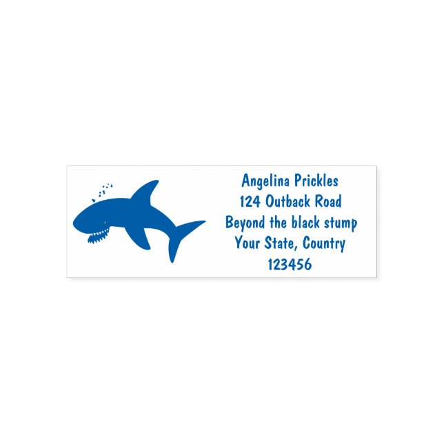 Tampon Auto-encreur Illustration joyeuse du grand requin blanc (Design)