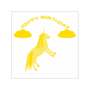 Tampon Auto-encreur Imaginaire Anniversaire Unicorne arc-en-ciel et nu