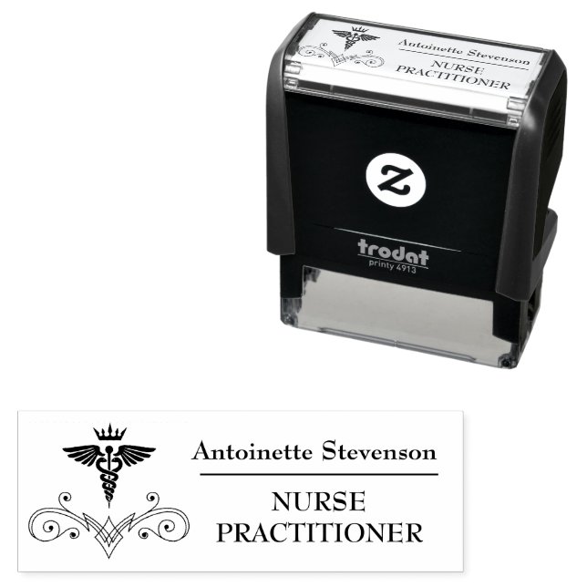 Tampon Auto-encreur Infirmière Caduceus (En situation)