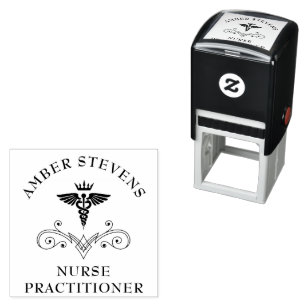 Tampon Auto-encreur Infirmière Praticien Médicale Caduceus