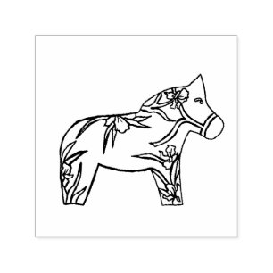 Tampon Auto-encreur Iris Dala Horse Stamp En Caoutchouc