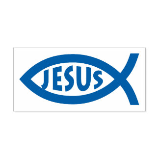 Tampon Auto-encreur Jésus | Symbole du poisson chrétien