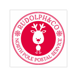 Tampon Auto-encreur Joli Reindeer de Noël Pôle Nord