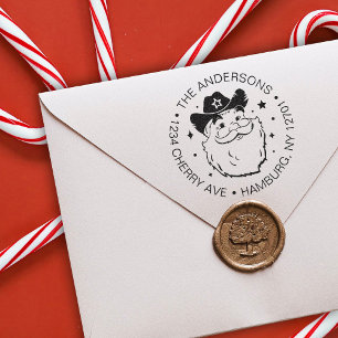 Tampon Auto-encreur Joli Texas Cowboy Père Noël