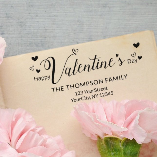 Tampon Auto-encreur Joli Valentines Jour Adresse de typographie (Créateur téléchargé)