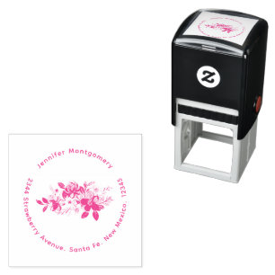 Tampon Auto-encreur Jouer Joli Bouquet de Fleur Rose