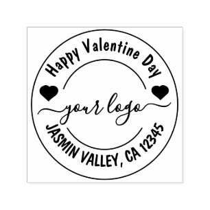 Tampon Auto-encreur Joyeuse Saint Valentin  Moderne Adresse de Retour 