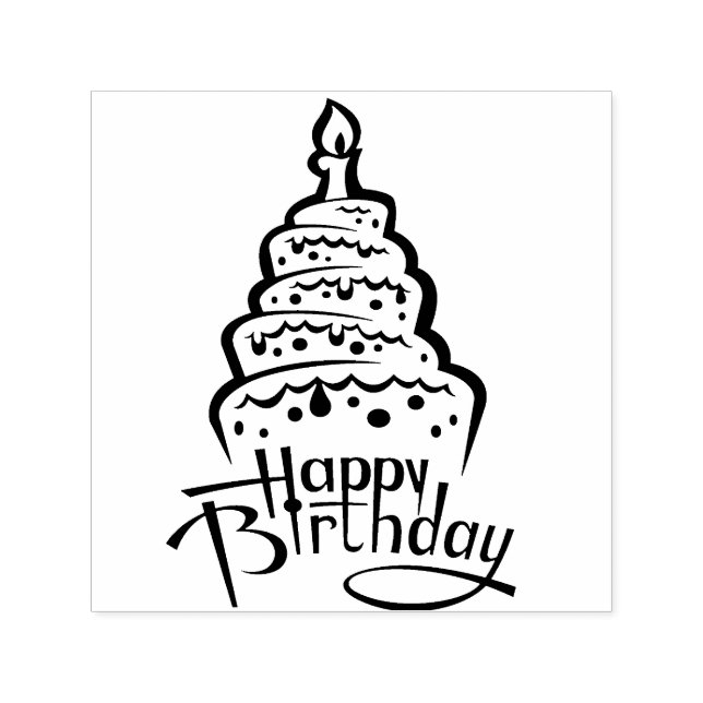 Tampon Auto-encreur Joyeux Anniversaire auto-encre en caoutchouc Timbr (Design)