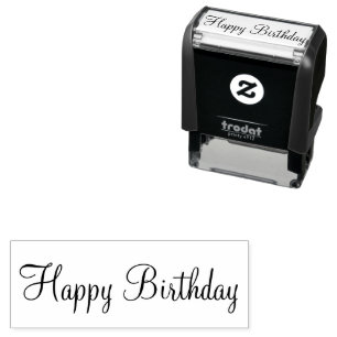 Tampon Auto-encreur Joyeux Anniversaire Cursive Modèle de script