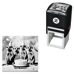Tampon Auto-encreur Joyeux anniversaire de Meerkat,