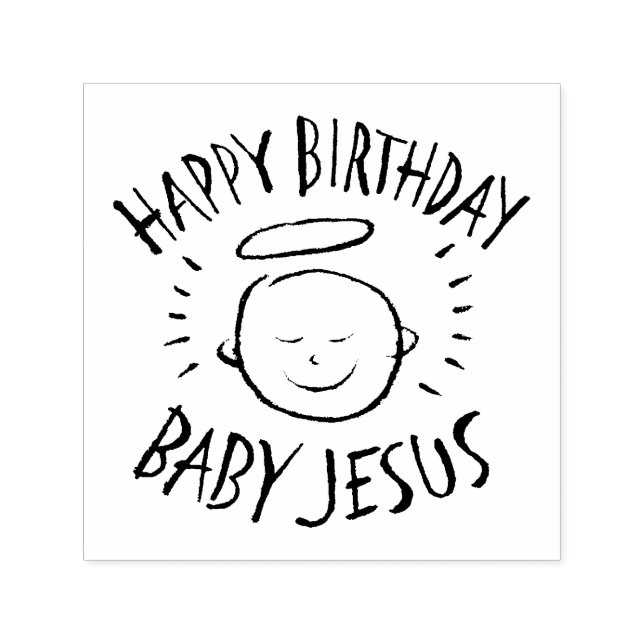 Tampon Auto-encreur Joyeux bébé Jésus - Noël religieux (Design)